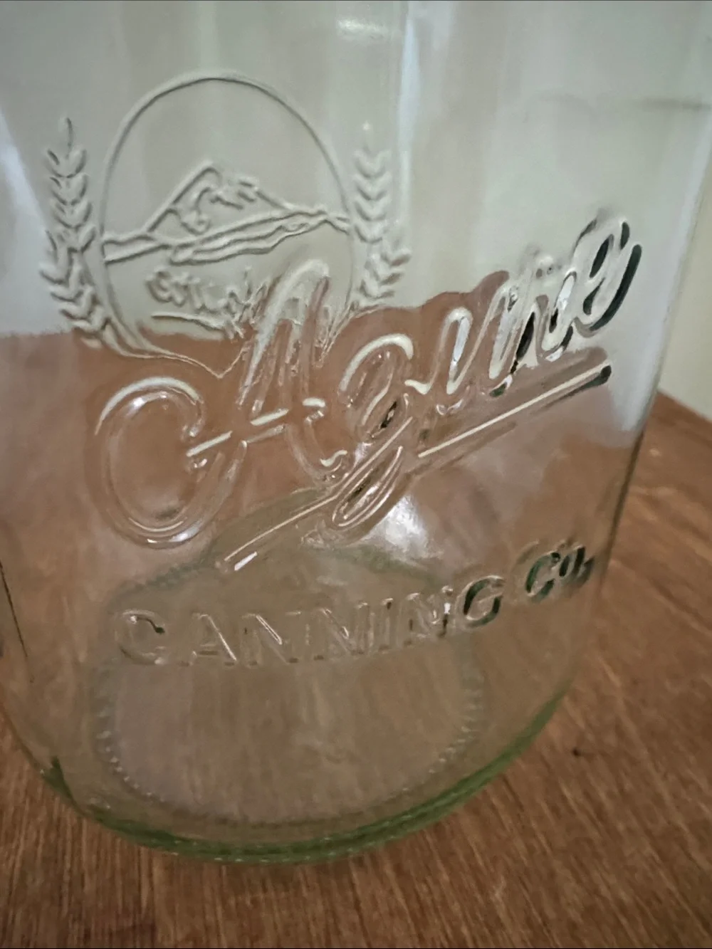 AZURE CANNING MT HOOD OREGON 12 QUART GLASS JARS INWARD ETCH REGULAR BOXED CASE